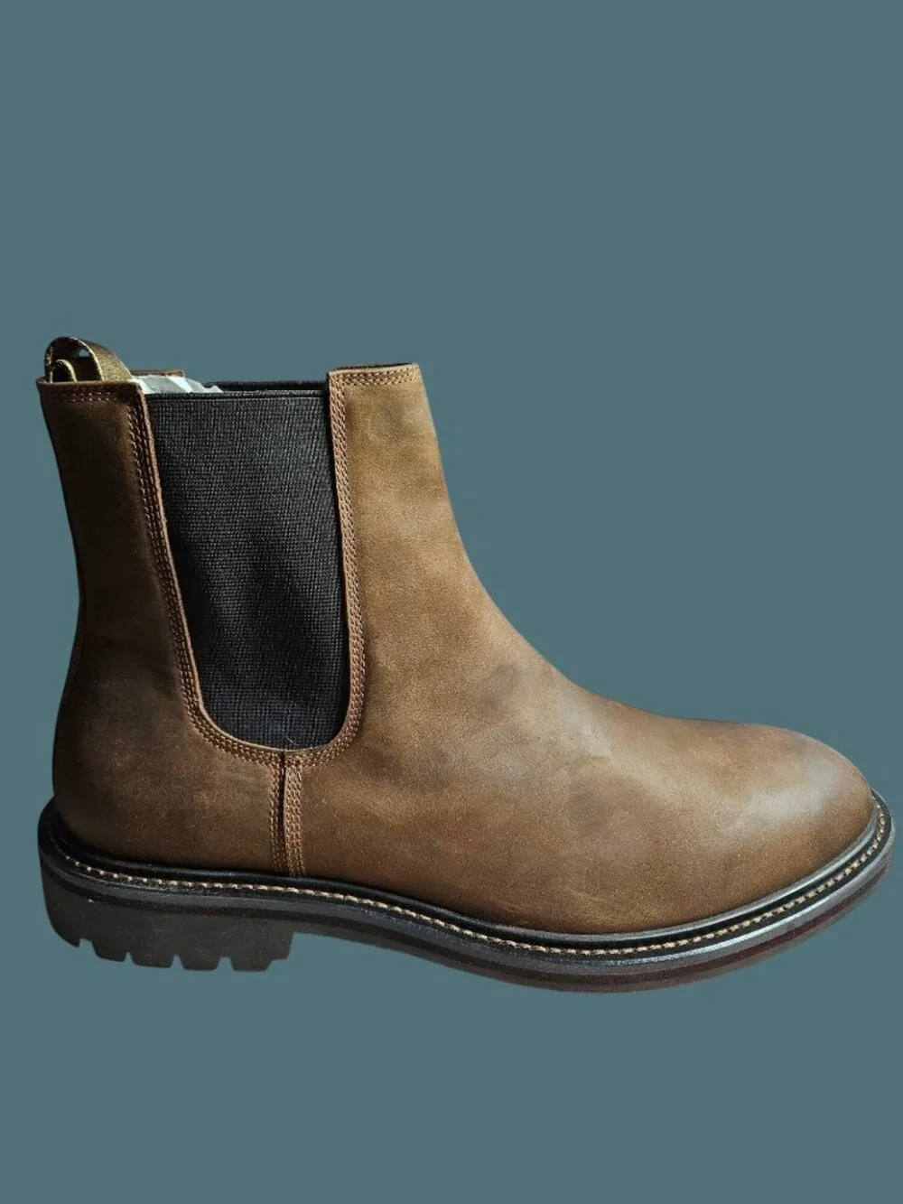 Quince Cow Leather Chelsea Rugged Lug Sole Pull Tab Boots Men Size 13